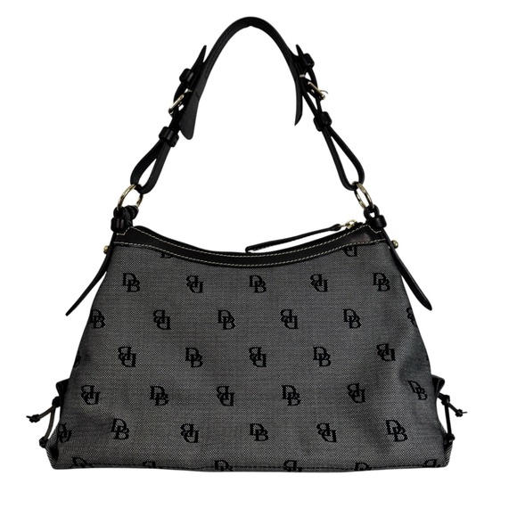 Dooney & Bourke Y2K Canvas Signature Hand Bag Purse With Leather Accents - Picture 2 of 16